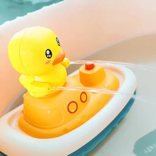 Brinquedo de banho de spray de barco elétrico pato