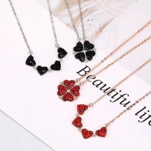 I Love You Rose Bloom Necklace in 100 Languages ​​Gift Set