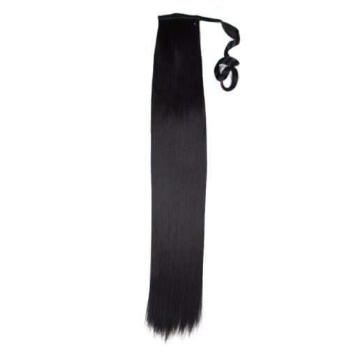 Длинный прямой парик для наращивания волос с конским хвостом