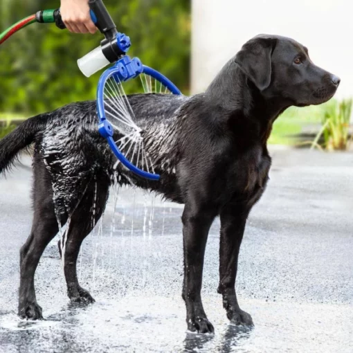 Attaccamentu di doccia per cani à 360 gradi