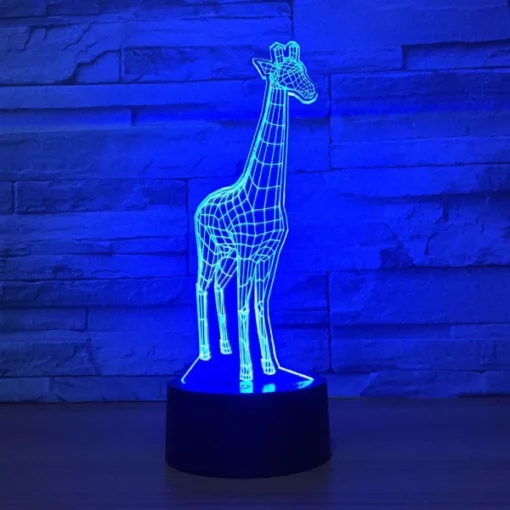 Lampă cu girafă LED 3D Illusion pentru sufragerie, creșă, birou și dormitor