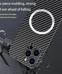 Carbon Fiber Texture Magnetic Wireless Charging iPhone Case