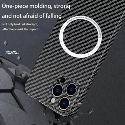 Carbon Fiber Texture Magnetic Wireless Charging iPhone Case