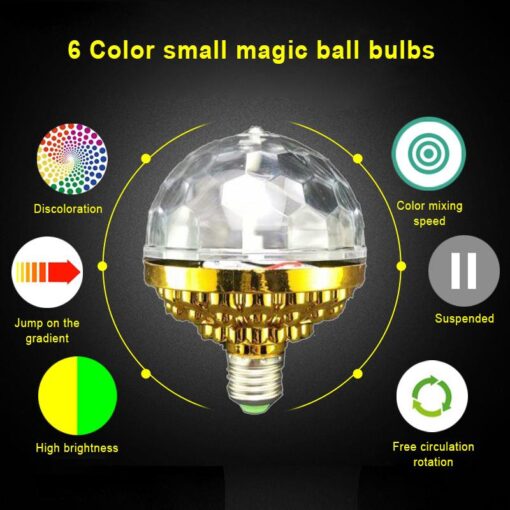 LED ڊسڪو بال رنگين گھمڻ وارو بلب