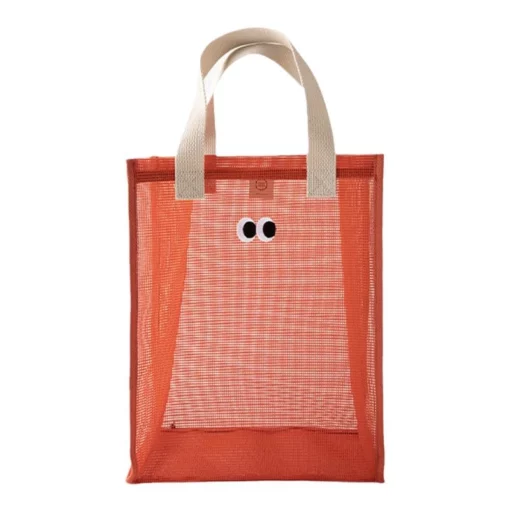 Atmungsaktive Mesh-Einkaufstasche mit süßen Augen