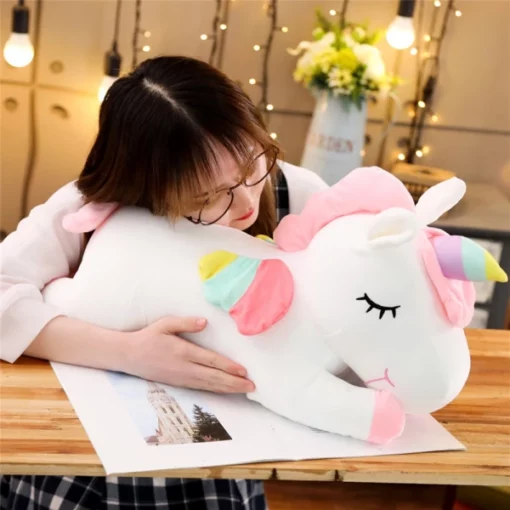 ချစ်စရာ & အမွေးနုရောင် သက်တန့် Unicorn Plush အရုပ်