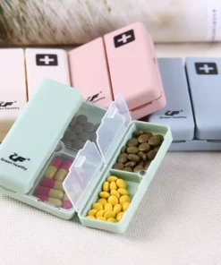 Daily Pill Organizer, 7 Compartments Portable Pill Case Travel Pill Organizer
