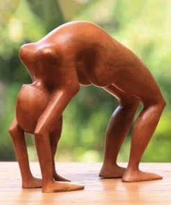 Wooden Yogi Sculpture