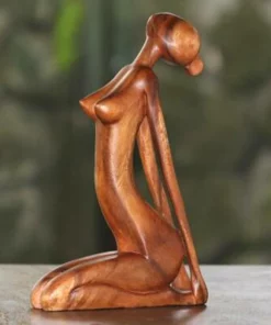 Wooden Yogi Sculpture