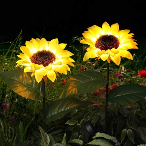 Lumières solaires extérieures de tournesol de jardin