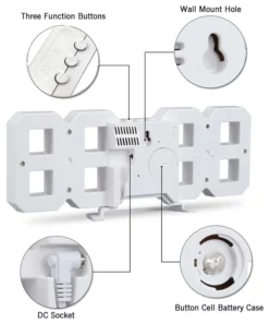 3D Modern Digital Led Wall Clock