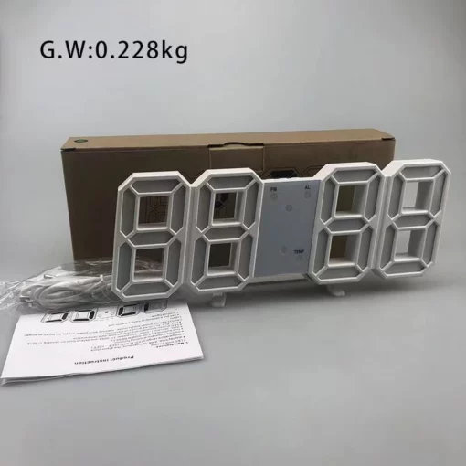 ساعت دیواری ال ای دی دیجیتال سه بعدی مدرن