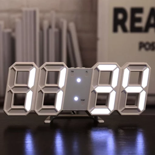 3D 現代數字 LED 掛鐘