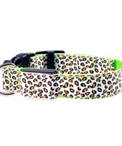 Adjustable LED Safety Nylon Leopard Dog Collar