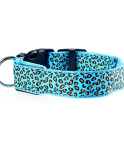 Adjustable LED Safety Nylon Leopard Dog Collar