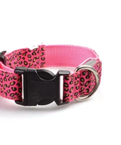 Adjustable LED Safety Nylon Leopard Dog Collar