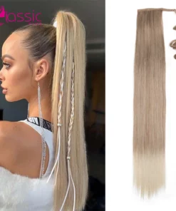 Long Straight Ponytail Hair Extension Wig
