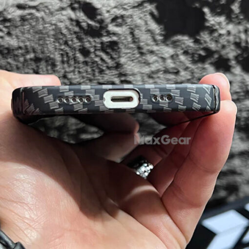 カーボン ファイバー テクスチャー 磁気 ワイヤレス 充電 iPhone ケース