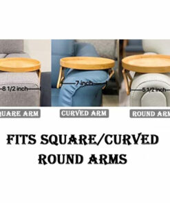 Bamboo Sofa Armrest Clip-On Round Tray