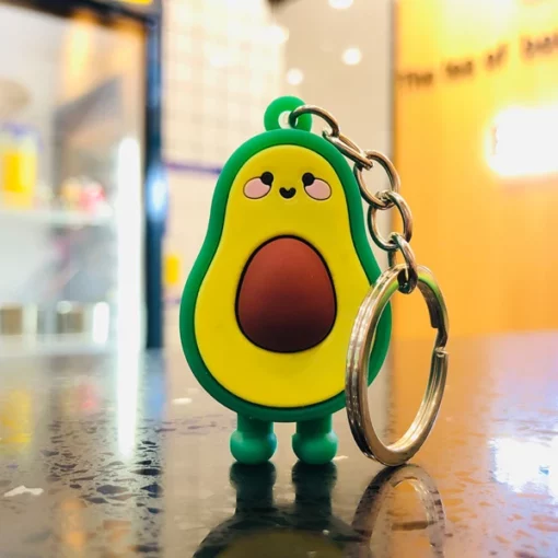 Smiling & Winking Avocado Auto Keychain