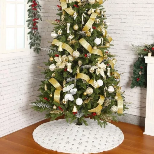 Белая юбка-снежинка в виде дерева, рождественский декор