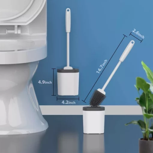 Revoluční flexibilní silikonový toaletní kartáč s držákem