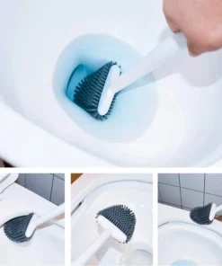 Revolutionary Flexible Silicone Toilet Brush With Holder