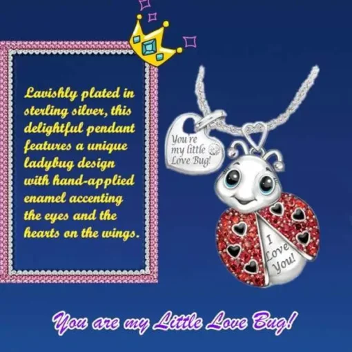 Necklace Ladybug Silver Pink