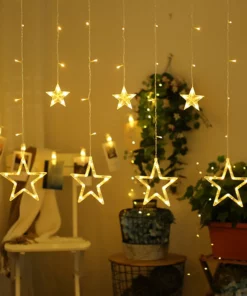 LED Star Curtain String Lights