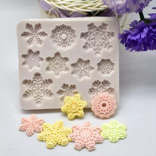 Snowflake Silicone Mold bakeng sa Baking & Cake Decorating