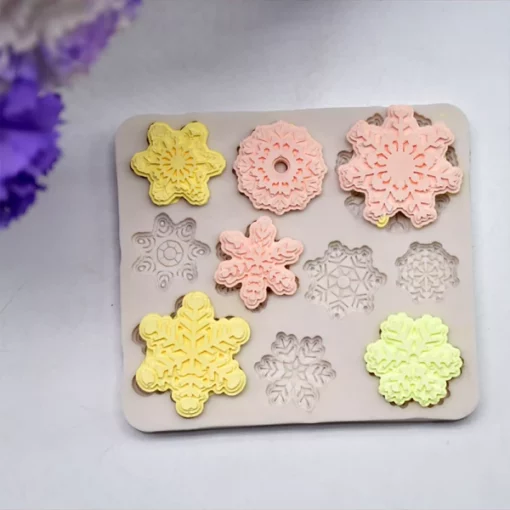 Snowflake Silicone Mold bakeng sa Baking & Cake Decorating