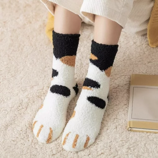 Socks mahafatifaty Fuzzy Cat Claw