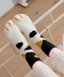 Cute Fuzzy Cat Claw Socks
