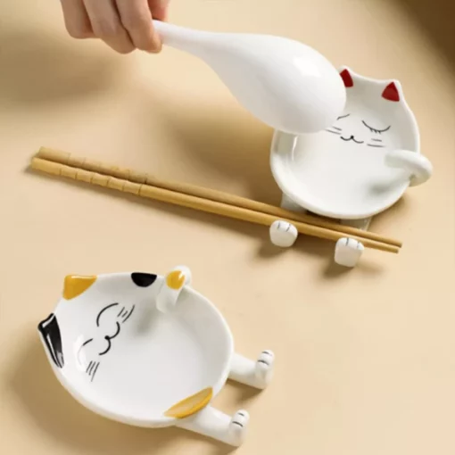 Suport pentru linguri pentru pisici din ceramică