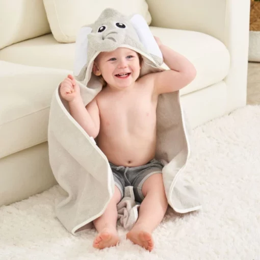 大象連帽浴巾嬰兒