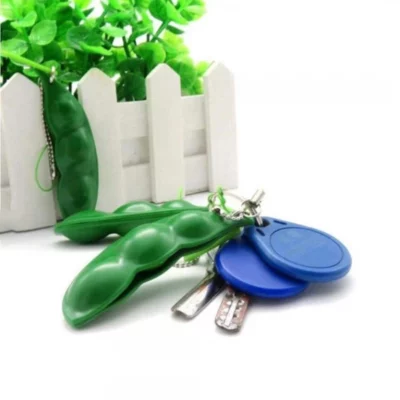 Stress Relieving Pop Up Edamame Keychain