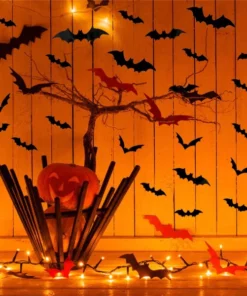 DIY Haunted House Halloween Bat Wall Stickers