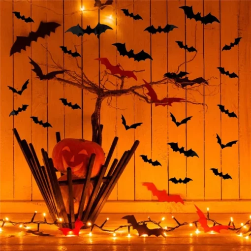 Adhesius de paret de ratpenat de Halloween de la casa encantada de bricolatge