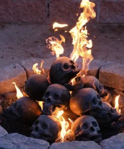 Terrifying Human Skull Fire Pit