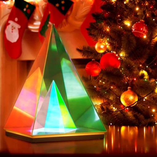 Lampu Meja LED Akrilik Piramida