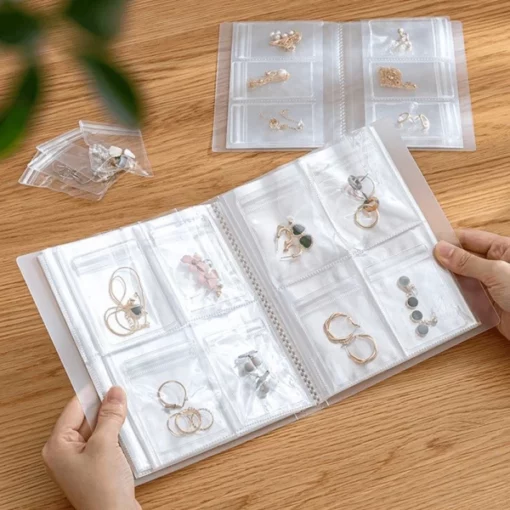 Transparante sieradenboek-organizerset