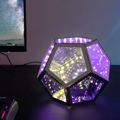 Infinity Dodecahedron Agba Art Light