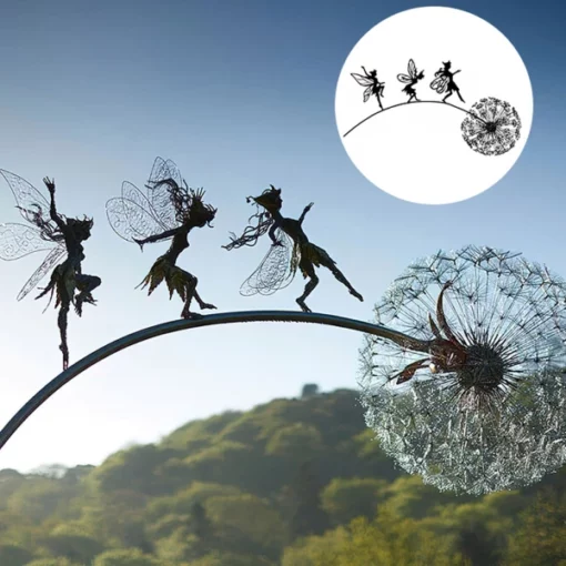 Fairy stålskulpturer til haven