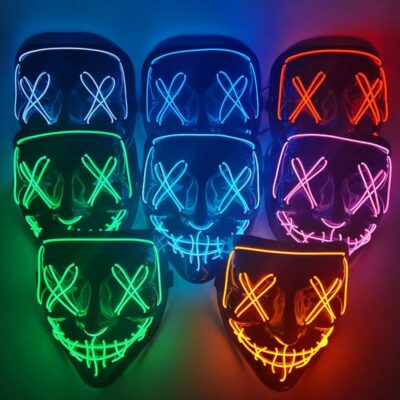 Glowing LED Poppy Masks