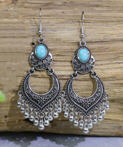 Tibetan Silver Geometric Boho Earrings