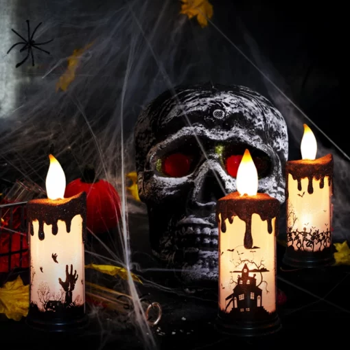 Тиквен свещник за Хелоуин без пламък