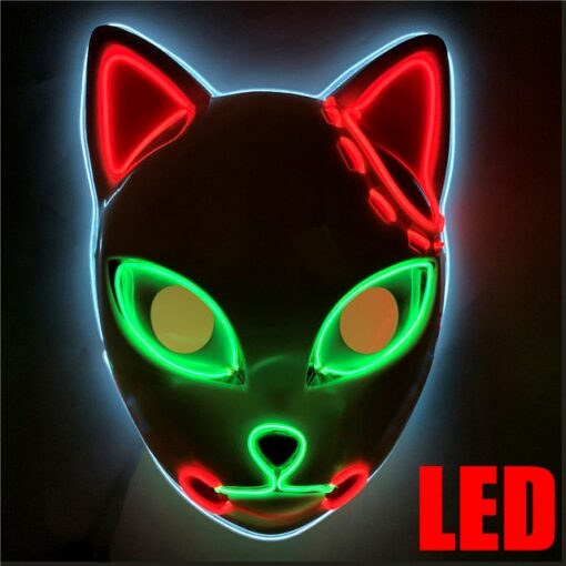 Μάσκα προσώπου γάτας φωτεινής γραμμής LED
