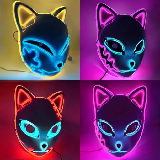 Masg aghaidh cat LED loidhne luminous