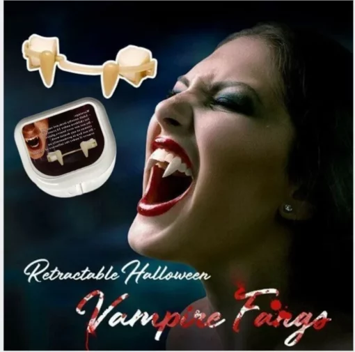Dientes de vampiro retráctiles de Halloween