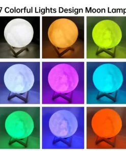 LED 3D Moon Night Light Lamp